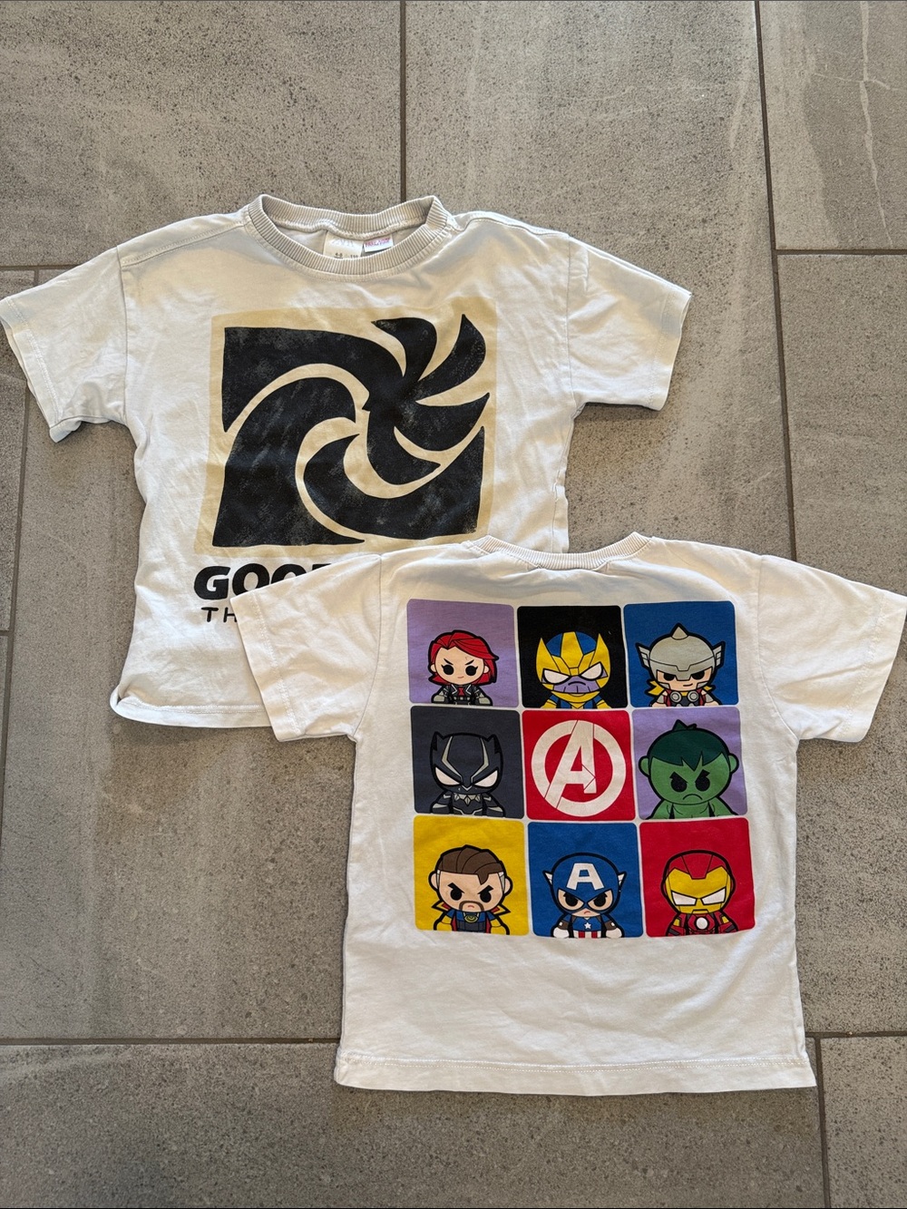 Zara Marvel White Tee Set, Sz 4-5 Years